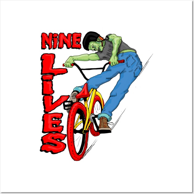 Nine lives BMX turndown Wall Art by Johanmalm